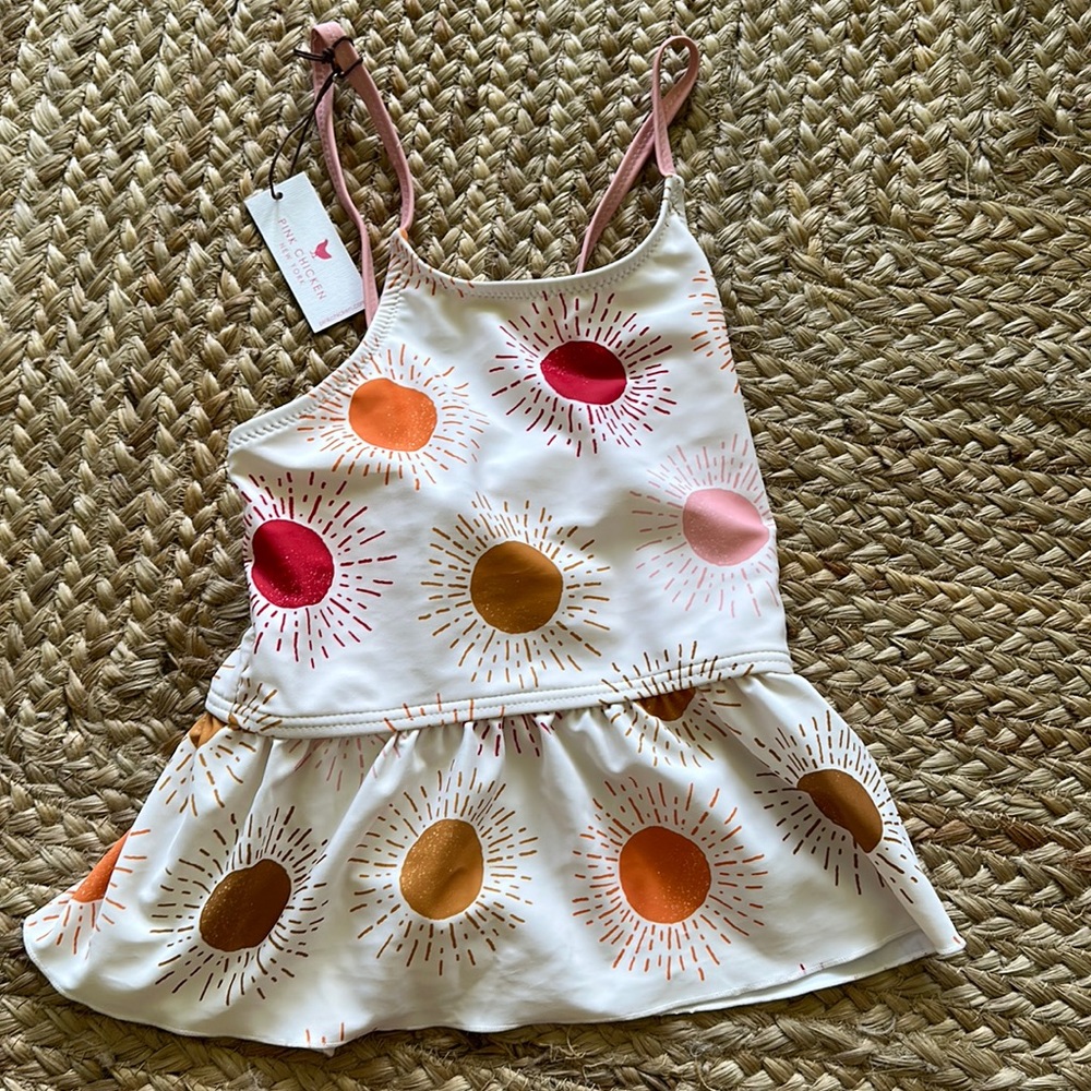 NWT Pink Chicken Tankini Top(only) size 14 Y